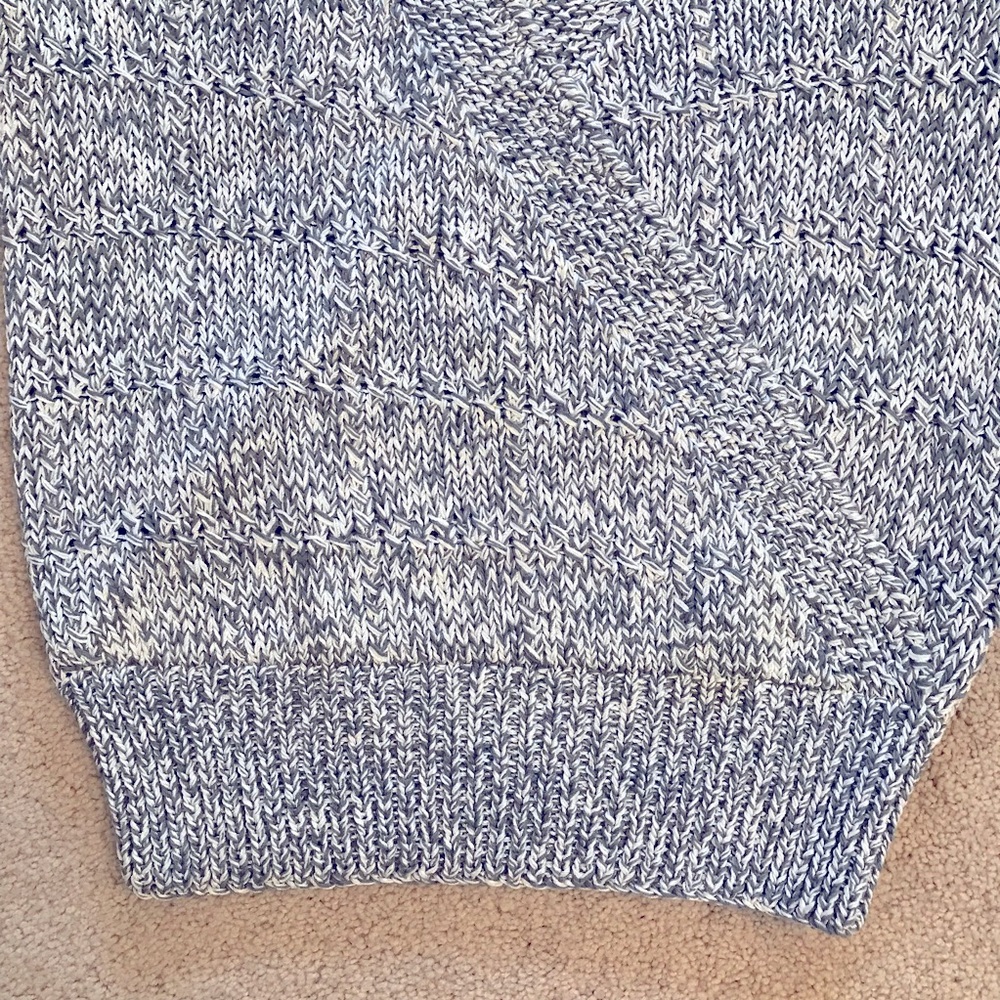 Vintage 80s Nannell Sweater Womens Small Grey White V Neck Angora Hand Knit - Picture 7 of 7